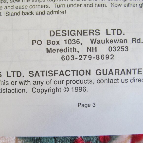 Carole Taylor Designers Ltd Piecing Applique Pattern "Quilted Bunny Wall Hanging - Picture 9 of 9